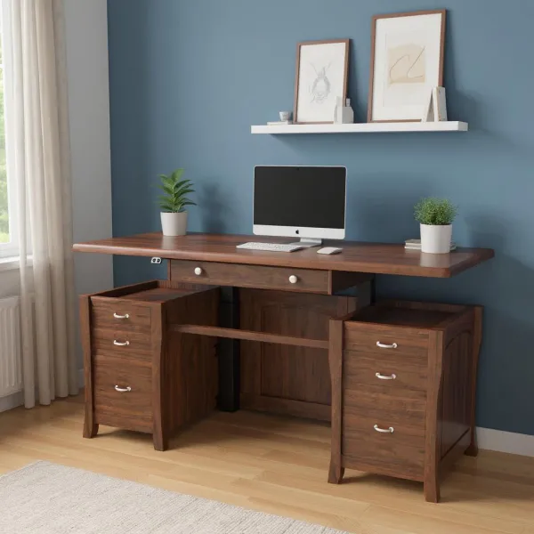Amish Berkely Lift Hardwood Executive Sit Stand Desk