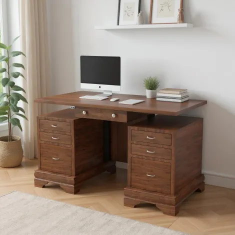 Amish Fairfield Lift Top Sit-to-stand Hardwood Executive Desk