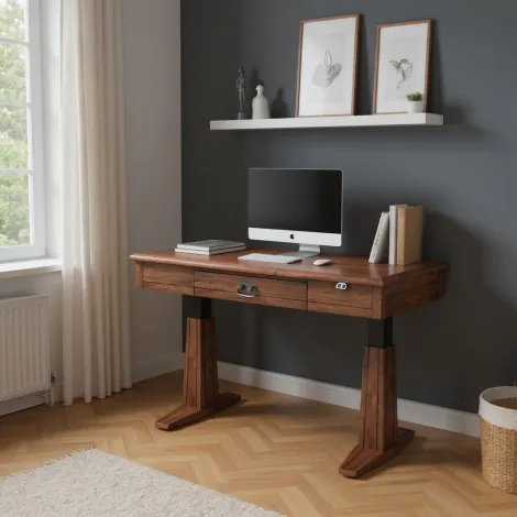 Amish Grant Sit-To-Stand Solid Wood Writer's Desk