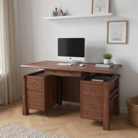 Artesa Sit-To-Stand Double Pedestal Desk
