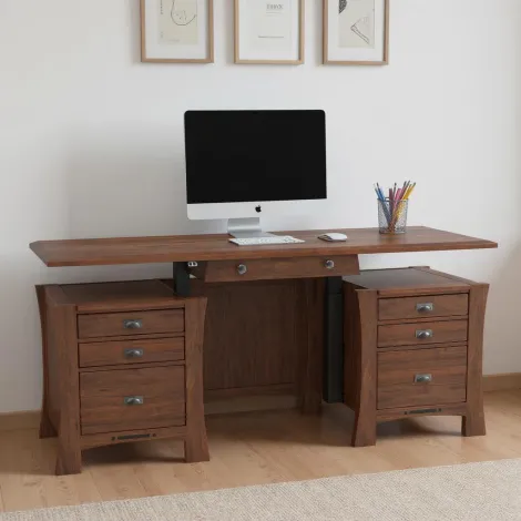 Arts & Crafts Adjustable Height Amish Executive Desk Arts & Crafts Adjustable Height Amish Executive Desk