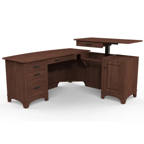 Amish Finley L Corner Desk with Lift