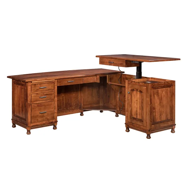 Amish Henry Stephens L Corner Desk with Lift