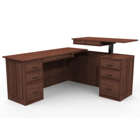 Amish Kingston L Corner Desk with Lift