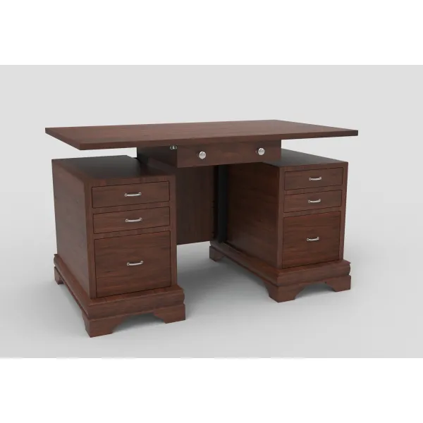 Amish Fairfield Lift Top Sit-to-stand Hardwood Executive Desk