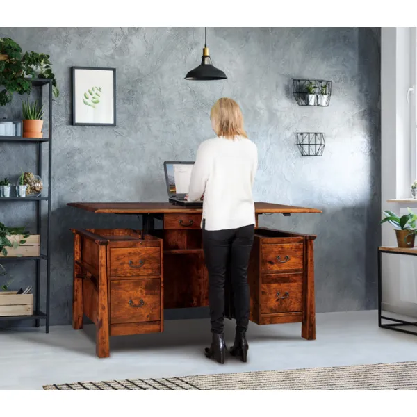 Artesa Sit-To-Stand Double Pedestal Desk