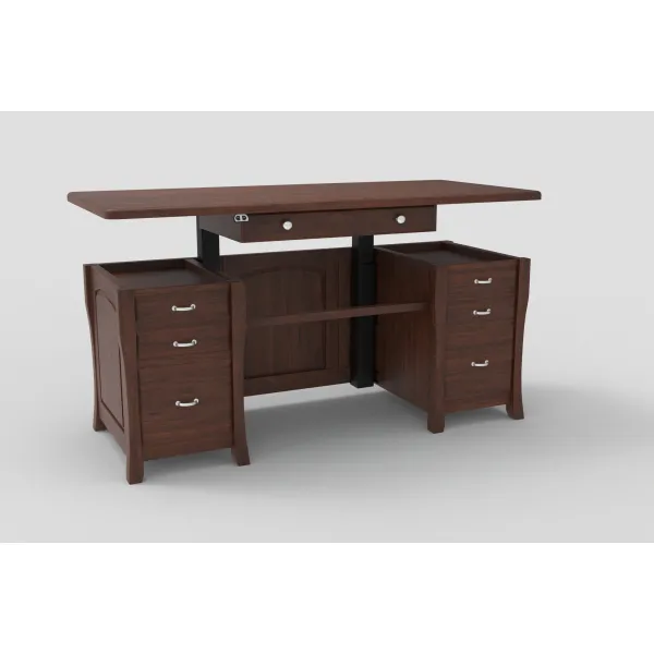 Amish Berkely Lift Hardwood Executive Sit Stand Desk