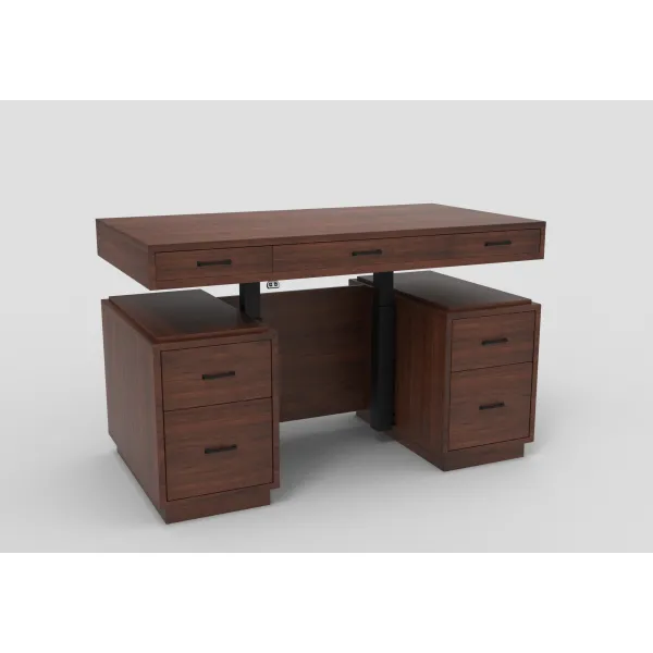 Bordeaux Amish Made Double Pedestal Adjustable Height Desk