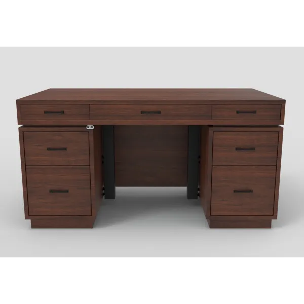 Bordeaux Amish Made Double Pedestal Adjustable Height Desk