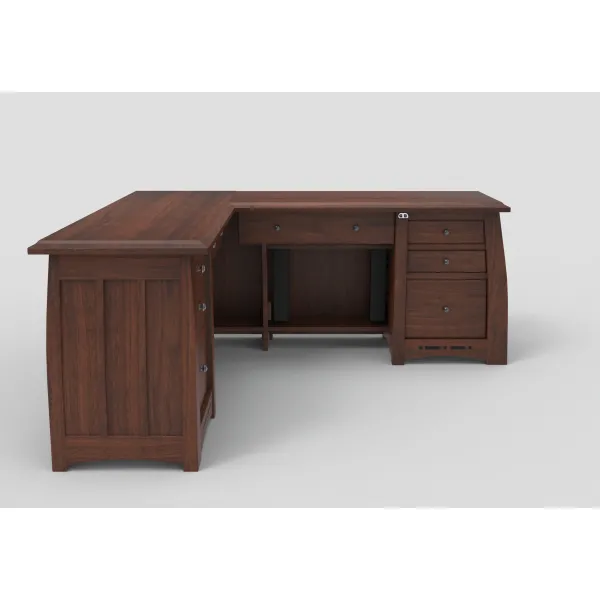 Amish Built Boulder Creek Sit-To-Stand 8 Drawer L Desk