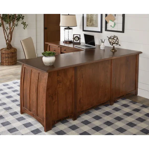 Amish Built Boulder Creek Sit-To-Stand 8 Drawer L Desk