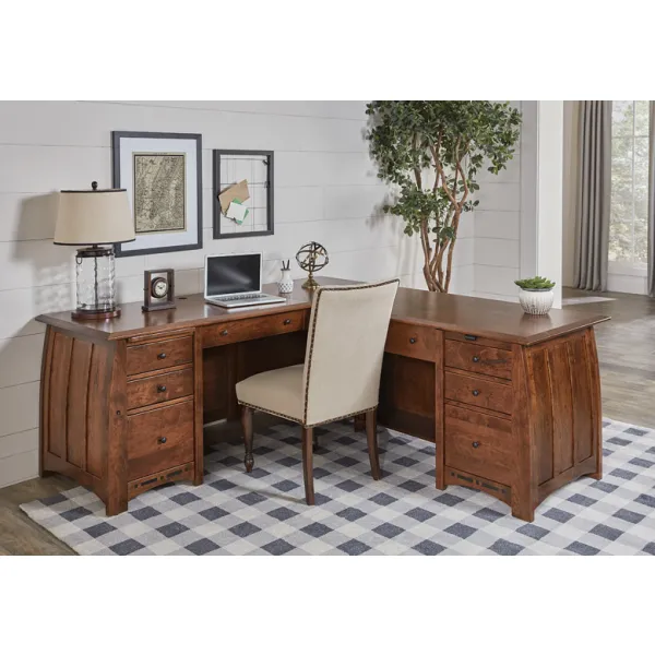 Amish Built Boulder Creek Sit-To-Stand 8 Drawer L Desk