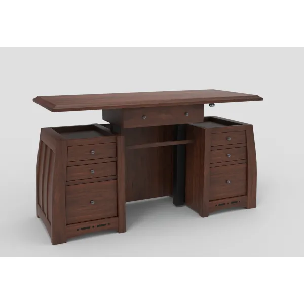 Amish Boulder Creek Sit-To-Stand Double Pedestal Desk