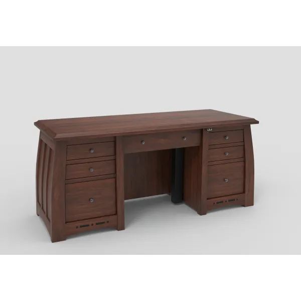 Amish Boulder Creek Sit-To-Stand Double Pedestal Desk