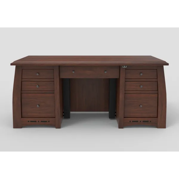 Amish Boulder Creek Sit-To-Stand Double Pedestal Desk