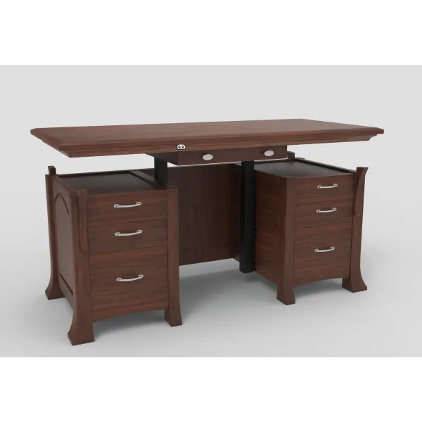 Amish Breckenridge Lift Top Solid Wood Adjustable Executive Desk