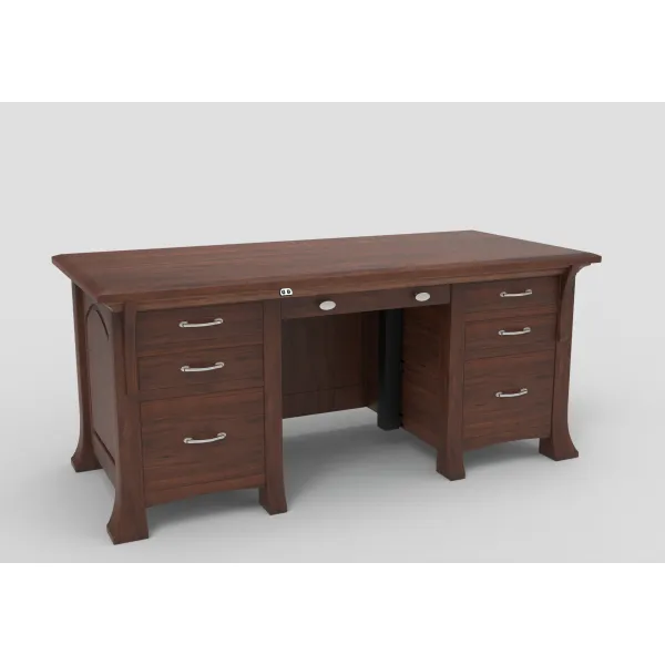 Amish Breckenridge Lift Top Solid Wood Adjustable Executive Desk