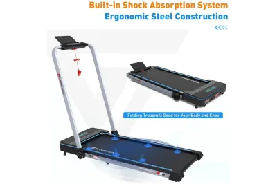 Compact Foldable Electric Treadmill, 1400W Motorized Running