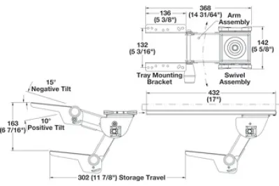 Keyboard Arm and Tray Combo Pack with Lift-N-Lock Adjustment