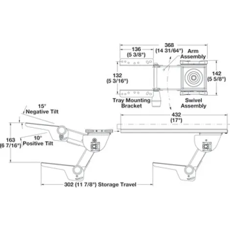 Keyboard Arm and Tray Combo Pack with Lift-N-Lock Adjustment Keyboard Arm and Tray Combo Pack with Lift-N-Lock Adjustment