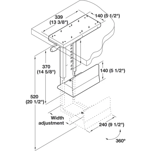 Swivel CPU Holder with Extension