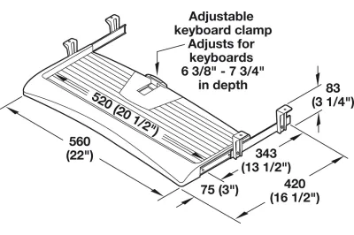 Keyboard Tray with Sloped Edge