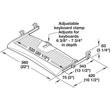 Keyboard Tray with Sloped Edge Keyboard Tray with Sloped Edge