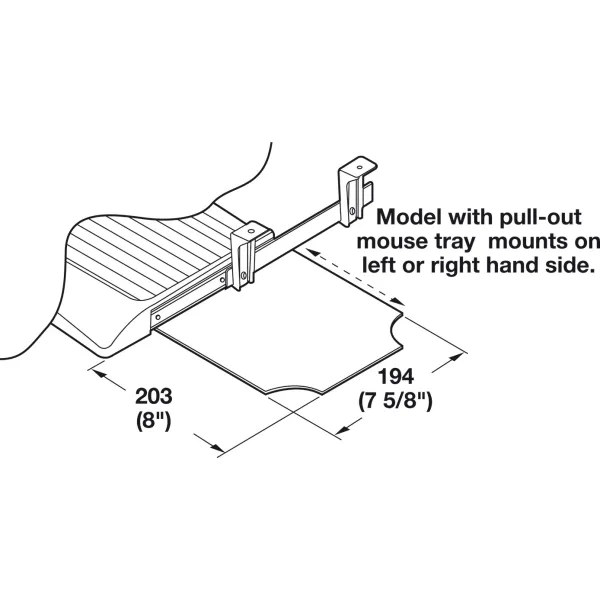 Keyboard Tray with Sloped Edge