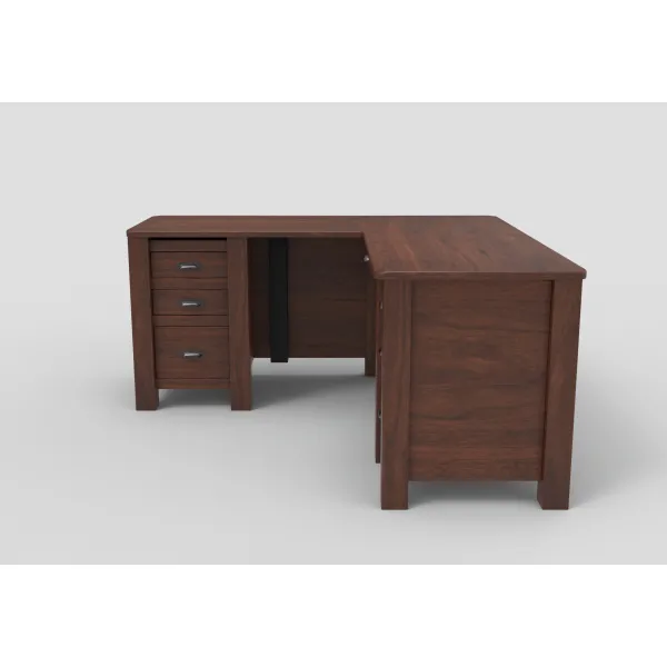 Amish El Paso Sit-Stand Adjustable Solid Wood L-Desk