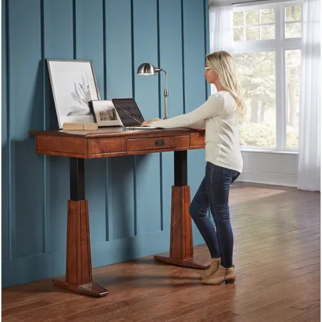 Amish Grant Sit-To-Stand Solid Wood Writer's Desk
