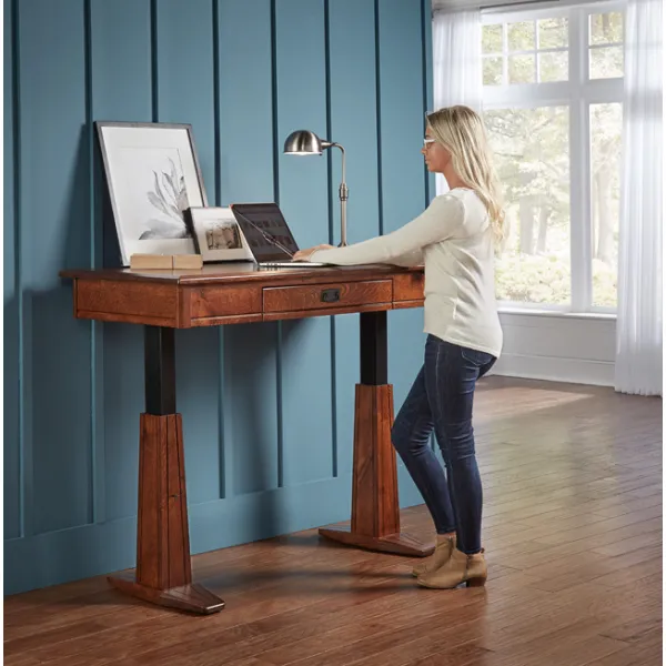 Amish Grant Sit-To-Stand Solid Wood Writer's Desk