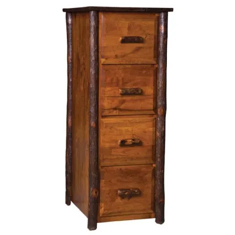 Hickory 4 Drawer File Cabinet