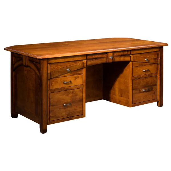 Kensing Amish Solid Wood, Hand Crafted Executive Sit-Stand Desk