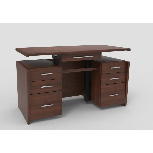 Amish Nova Adjustable Sit-to-Stand Solid Wood Executive Desk