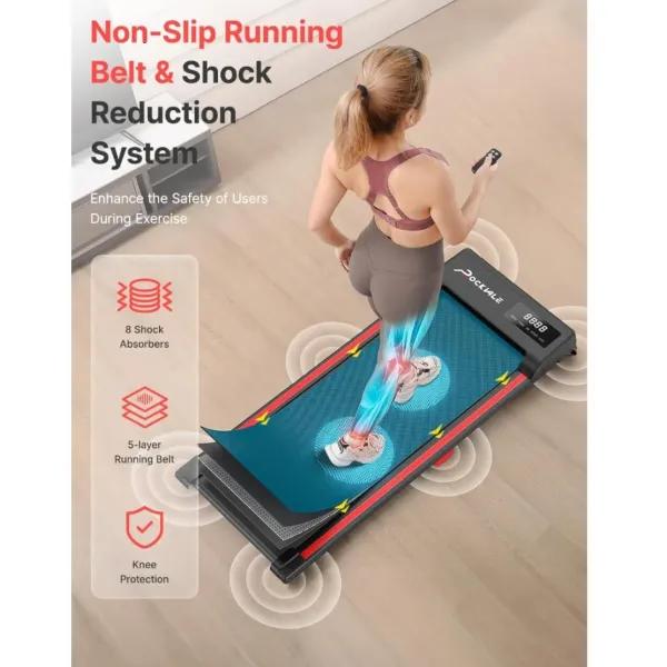 Portable Mini Treadmill with Remote Control, 2.5 HP Walking Jogging Machine in LED Display 