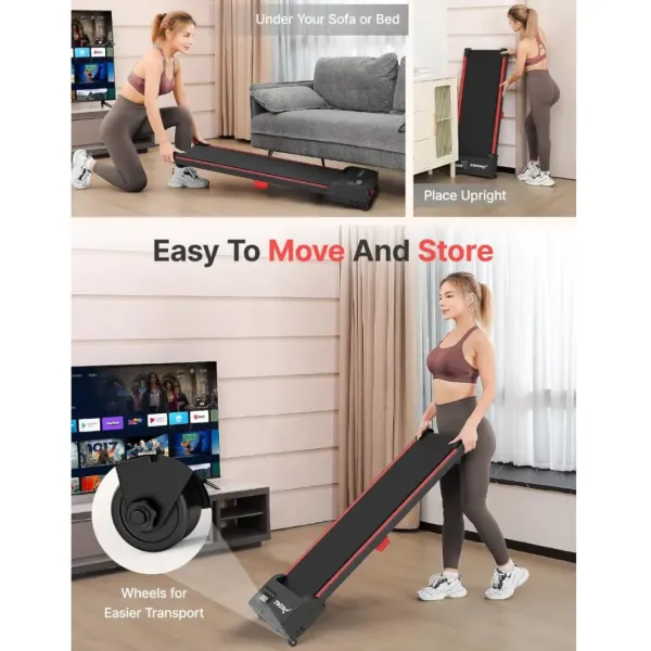 Portable Mini Treadmill with Remote Control, 2.5 HP Walking Jogging Machine in LED Display 
