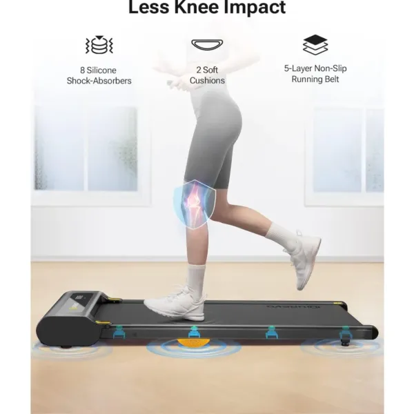Portable Walking Treadmill 2.25HP with 265 lbs Weight Capacity Remote Control LED Display