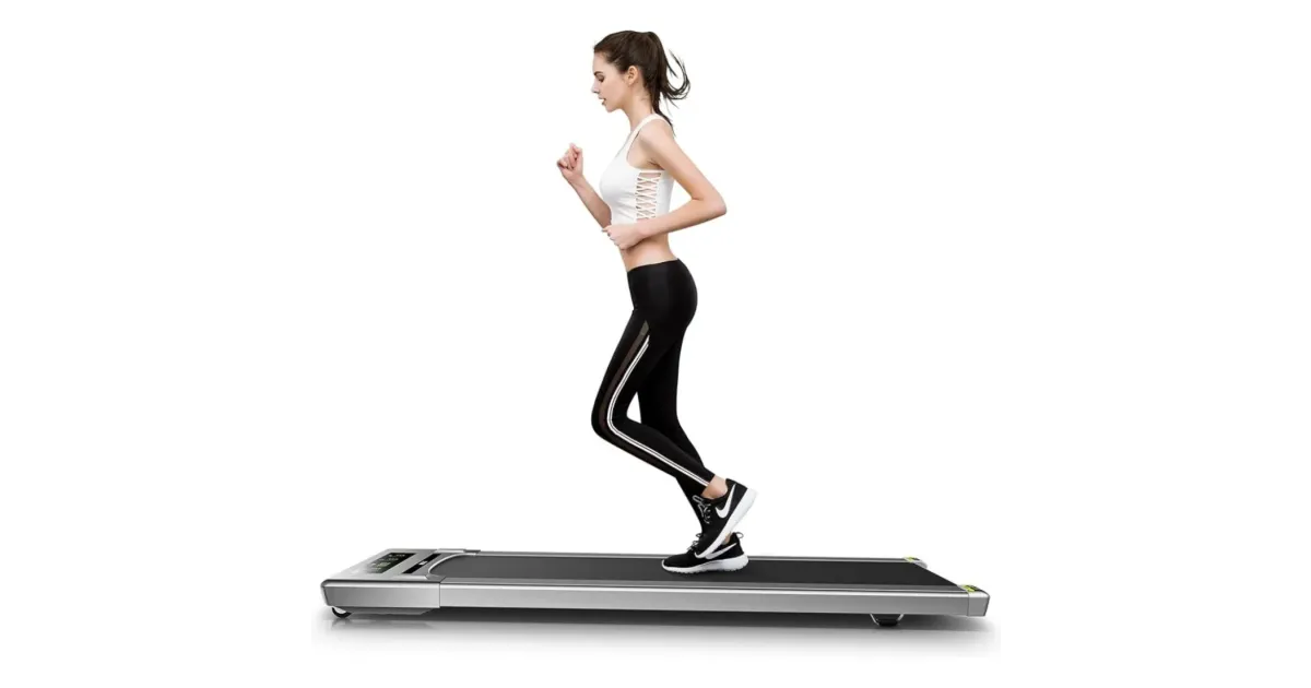 Tread Belt Super Slim Mini Slow Running Treadmill with Smart Remote and Workout App