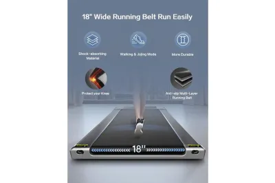 Tread Belt Super Slim Mini Slow Running Treadmill with Smart Remote and Workout App