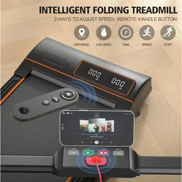 Treadmill-Walking Pad-Under Desk Treadmill, 2 in 1 Folding Treadmill 265 lbs Capacity 