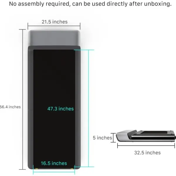 Ultra Slim Smart Fold Walking Pad, Portable Safety Non Holder Gym and Running Device 0.5-3.72MPH 