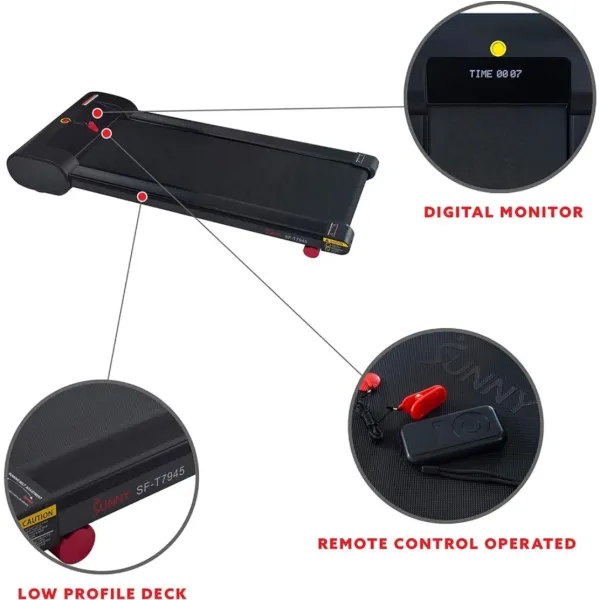 Under Desk Walking Treadpad with Remote Control, Treadmill for Home Improved Safety Large Fitness Equipment