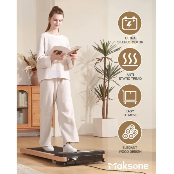 Under Desk Wooden Walking Pad with Remote Control