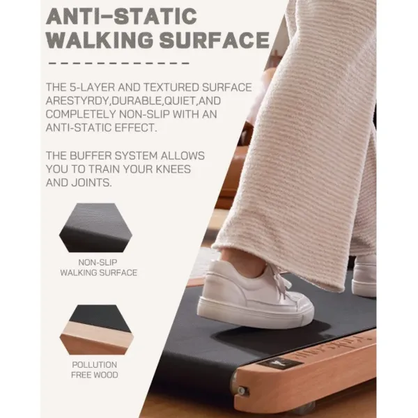 Under Desk Wooden Walking Pad with Remote Control
