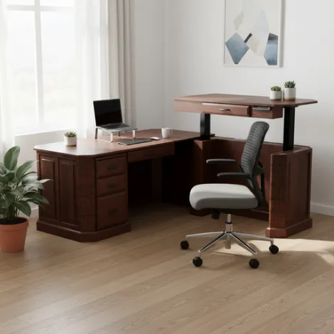 Fifth Avenue L Desk with Adjustable Return