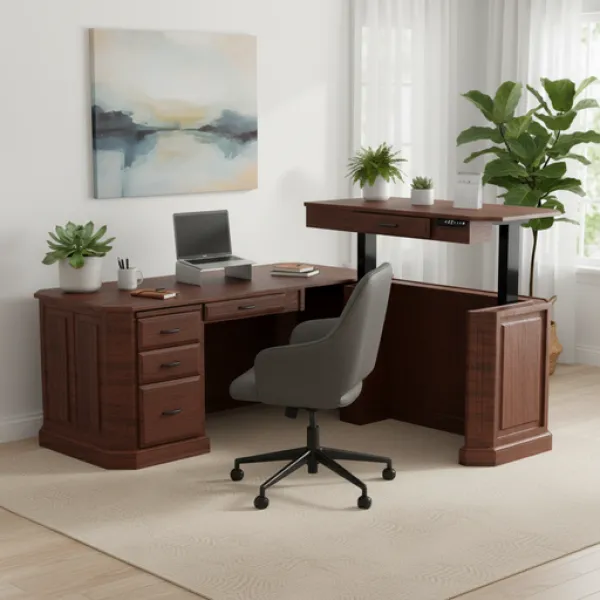 Fifth Avenue L Desk with Adjustable Return