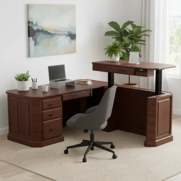 Fifth Avenue L Desk with Adjustable Return