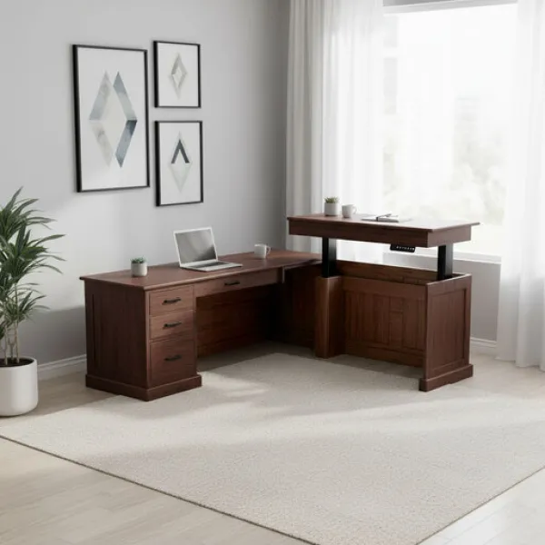 Urban L Desk with Adjustable Return