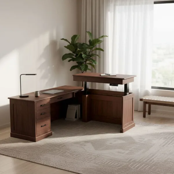 Urban L Desk with Adjustable Return