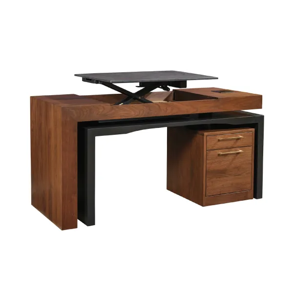 Amish Smart Desk with Adjustable Height Lift Top 